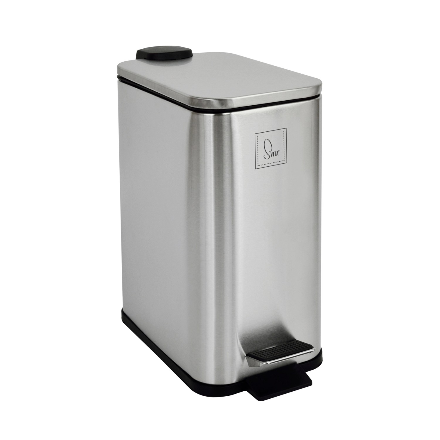 Svita ST5 Mülleimer Treteimer 5l Mit Inneneimer Softclose Rechteckig Silber günstig online kaufen