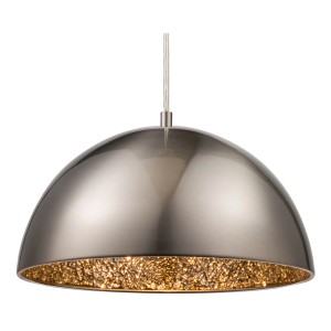 Globo Pendelleuchte Okko, Nickel matt, im Industrie-Look. Hängelampe mit Mosaik-Innerem.