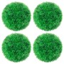 Set aus 4 künstlichen Buchsbaumkugeln, 12 cm Durchmesser, grüne Kunstpflanzen für Innen- und Außenbereich.