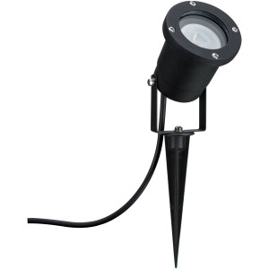 Schwarzer Paulmann Outdoor-Spot Garden GU10 aus Metall mit Erdspieß, insektenfreundlich.