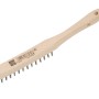LUX Stahldrahtbürste, 2-reihig, mit Holzgriff zum Reinigen und Entrosten von Metall und Holz.
