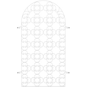 Weißes Eleo Rankgitter Rosa, 200x110 cm, aus Schmiedeeisen für Pavillons, zur Rankhilfe und als Sichtschutz.