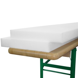 Beautissu Schaumstoffrohlinge für Bierbank, 2er Set, weiß, 4x25x220cm. Sitzkissen für Bierzeltgarnitur.