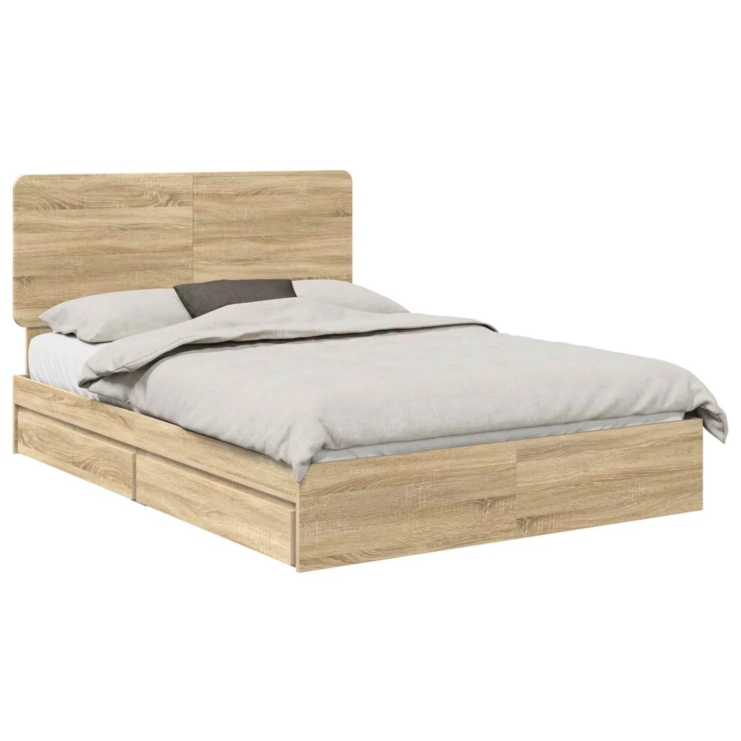 vidaXL Stauraumbett Sonoma-Eiche 140 x 200 cm Holzwerkstoff 3412681 günstig online kaufen
