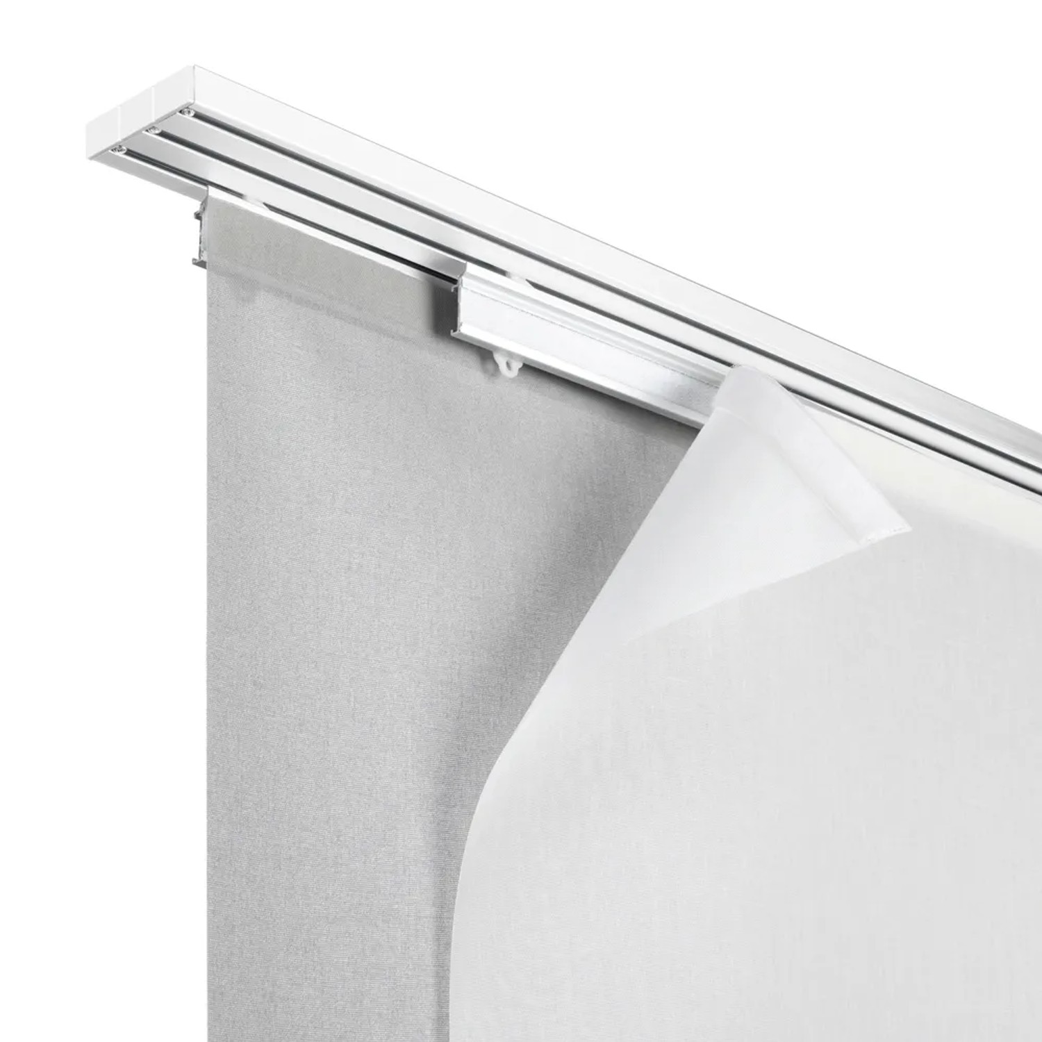 Gardinia Deckenträger für 3-läufige Flächenvorhangschiene, Silber, 2er-Pack.