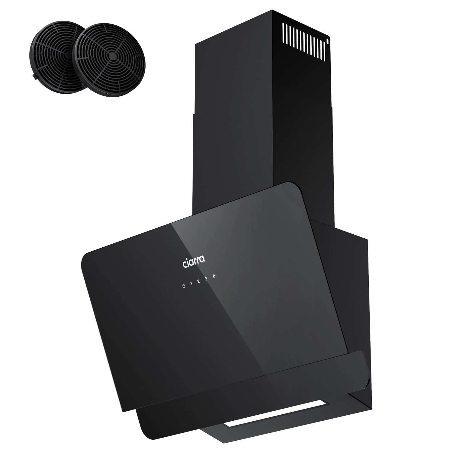 CIARRA Dunstabzugshaube A+ 580 m³/h 60 cm Kopffreihaube Touch-Bedienung VM6765CB