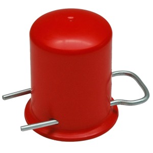 Rote Sicherheitskappe für 5 kg/11 kg Gasflaschen zum Schutz des Ventils.