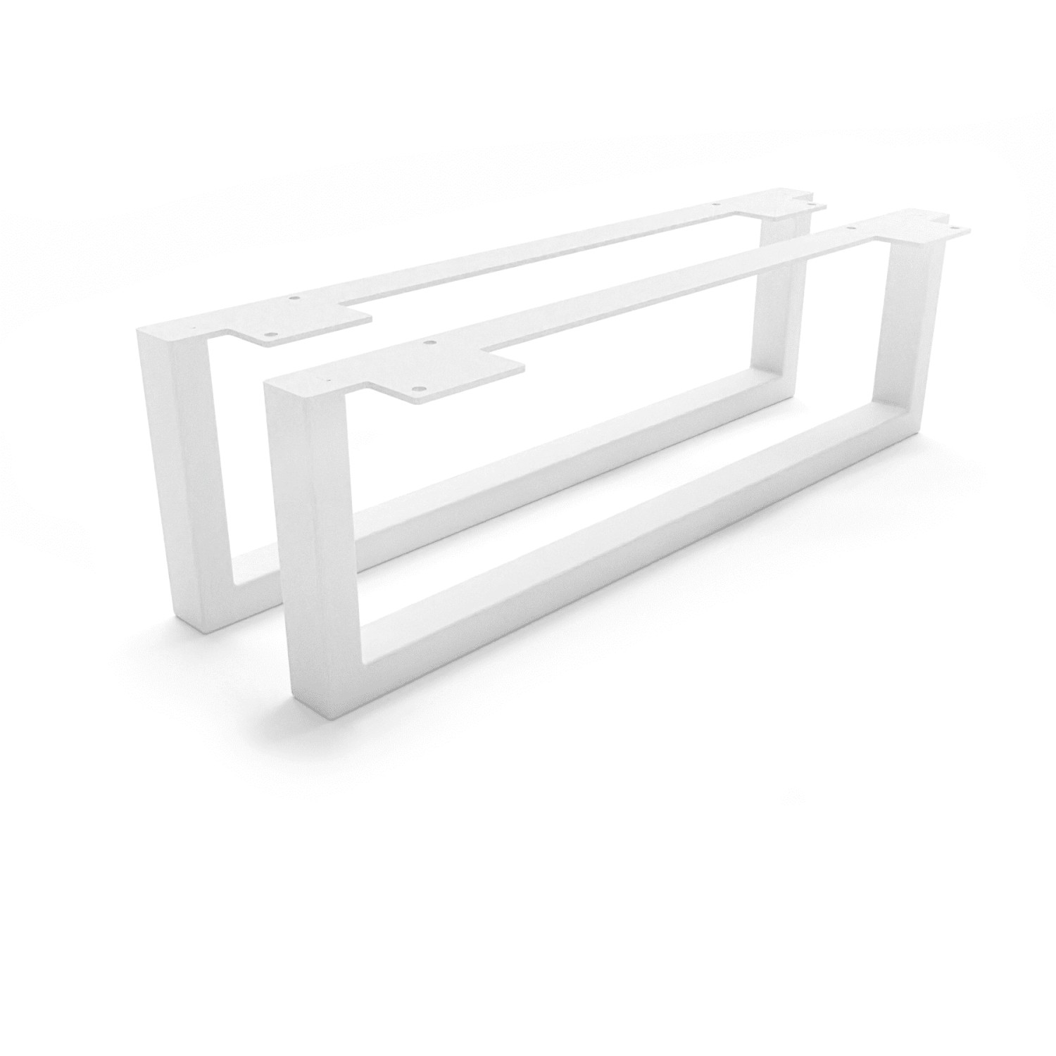 HEVVA Möbelfüße GRAZ 15 cm Hoch 50 cm Tief 2er Set Weiß