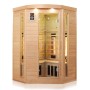 Dewello Infrarotkabine Lakefield 3 für 2 Personen aus Hemlock Tannenholz mit Glasfront.