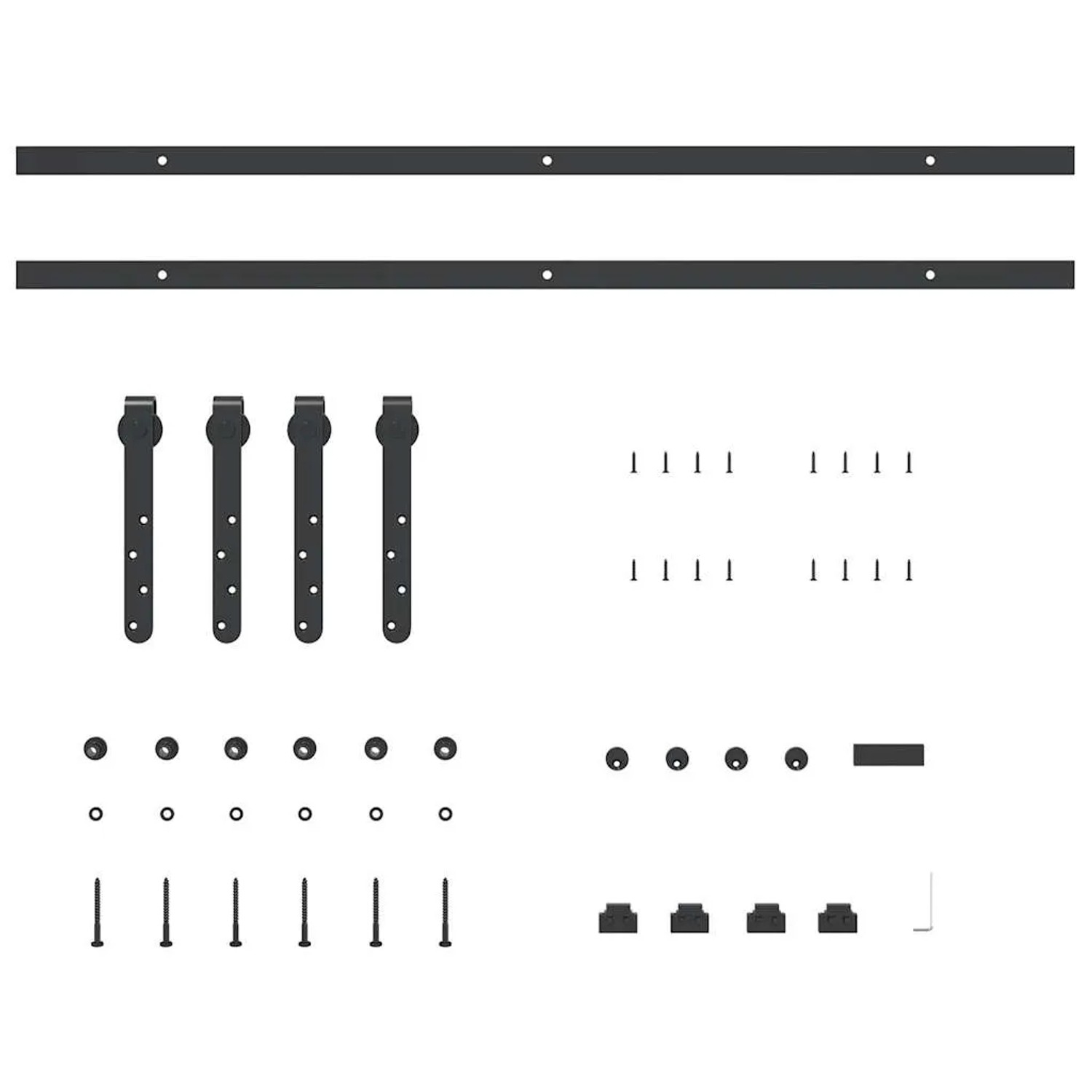 vidaXL Schiebetürbeschlag Set 183cm, Karbonstahl, für Schranktüren. Komplettes Set mit Schienen, Rollen und Befestigungen.