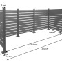 Brauner MCW Alu Mülltonnenzaun K57, 130x300x110cm, für bis zu 12 Tonnen, erweiterbar.