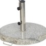 Grauer Siena Garden Schirmständer aus Granit mit Edelstahlrohr und Fixierschrauben.