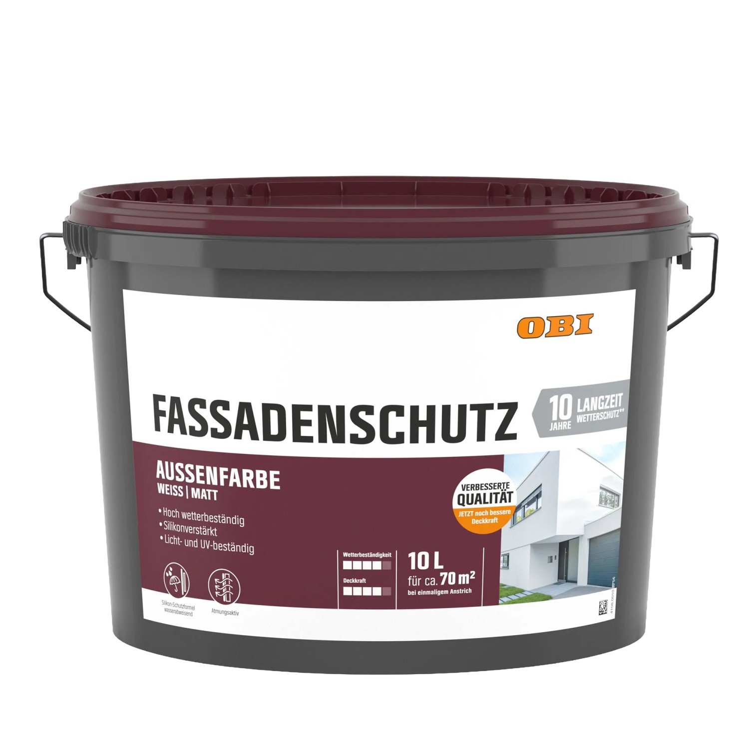 OBI Fassadenschutz Aussenfarbe Weiß Matt 10 l