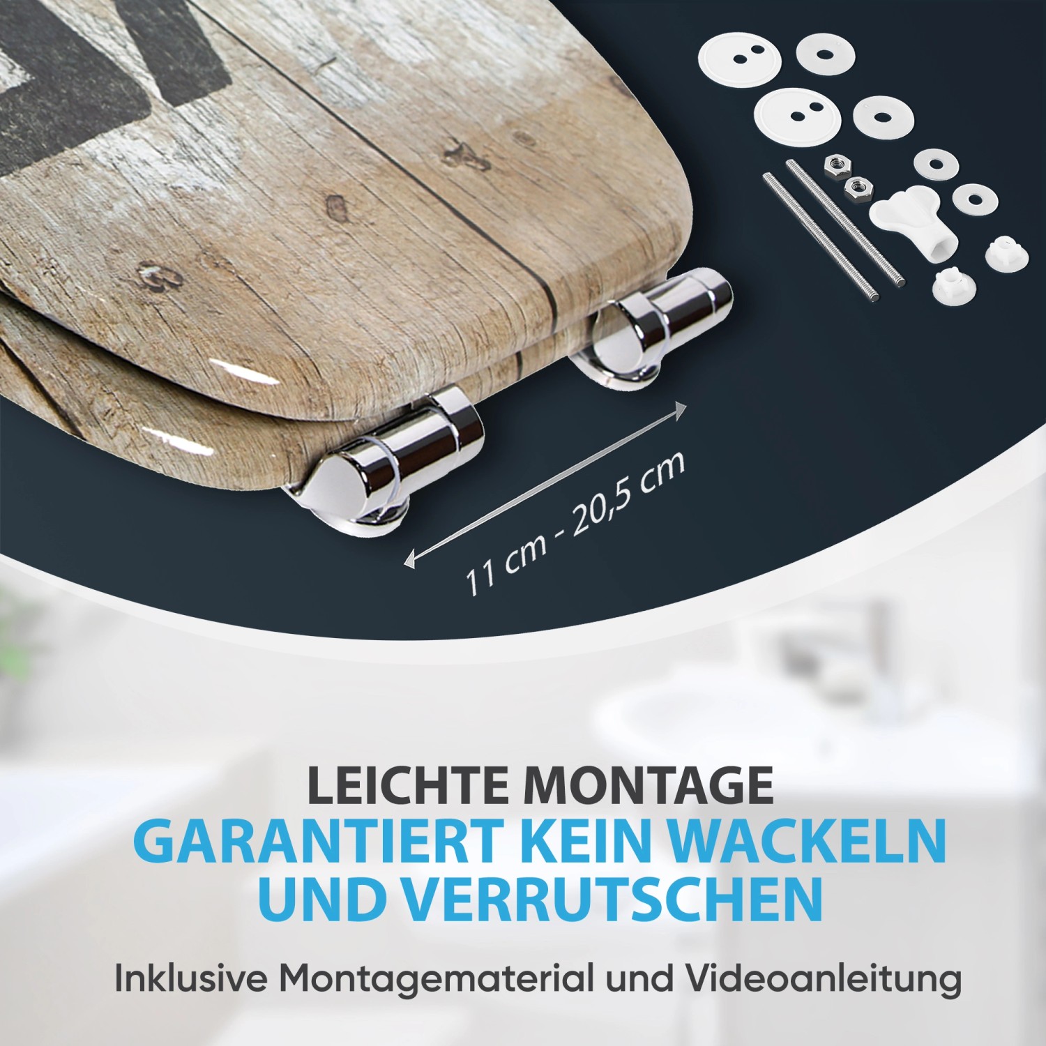 Sanilo WC-Sitz Old Style aus Holz mit Absenkautomatik und Montagematerial.