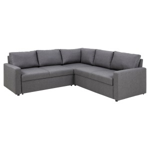 Graues ebuy24 Sacramento Ecksofa mit Schlaffunktion und Stauraum.