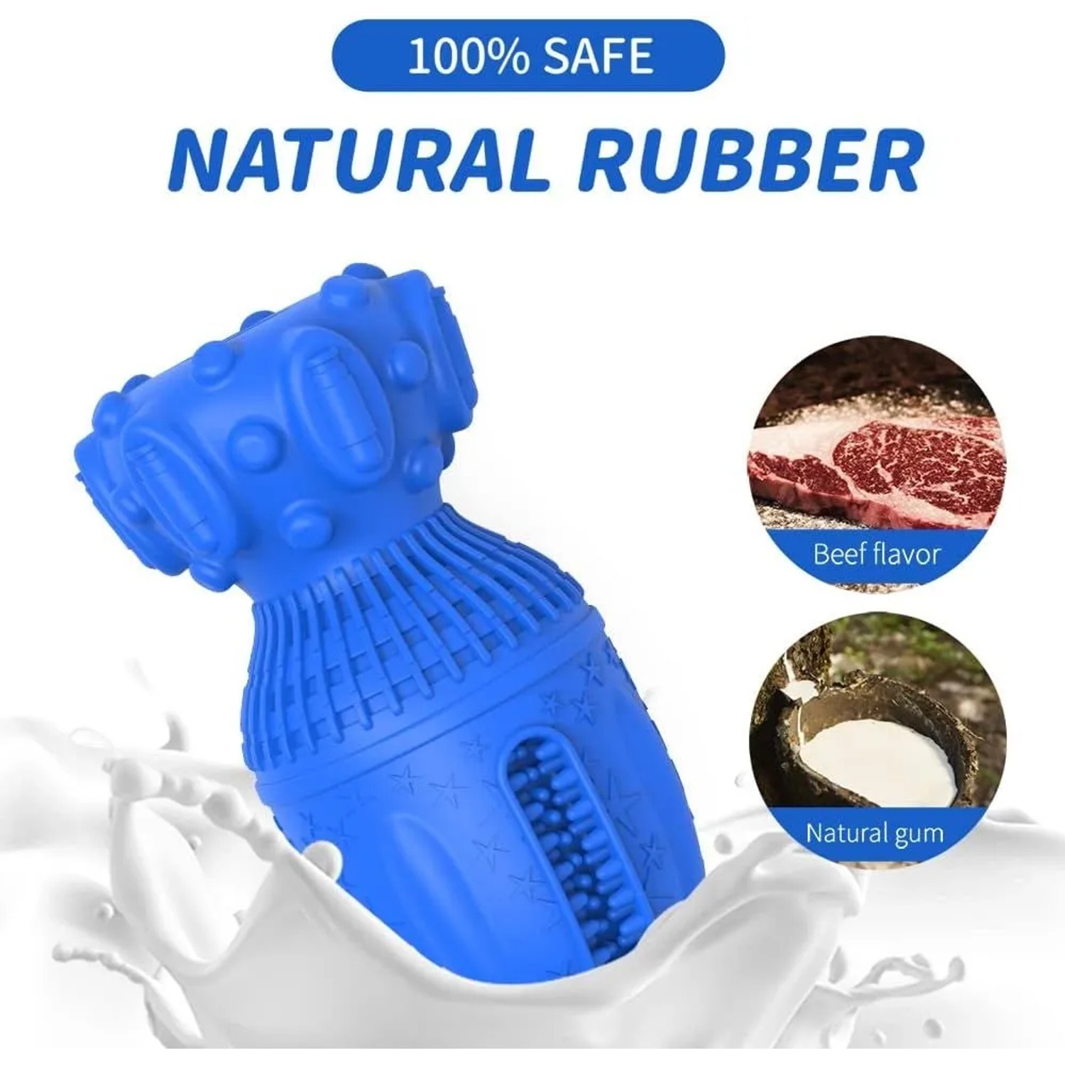 Blaues Petsation Kauspielzeug Rocket für Hunde, robust und interaktiv.