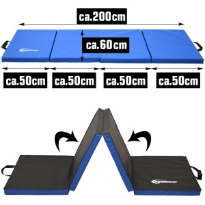 eyepower Gymnastikmatte Faltbar 200 x 60 x 5 cm Blau