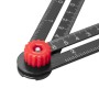 STAHLWERK Multiwinkel-Messlineal aus Aluminium, verstellbar mit roter Feststellschraube.