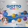 Giotto Kinderschminke mit 6 Metallic-Farben, Pinsel und Schwamm für Karneval und mehr.
