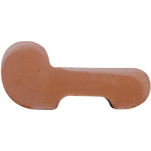 Deroma Füßchen Liscio Cotto aus Terrakotta für Pflanztöpfe, Nahansicht.