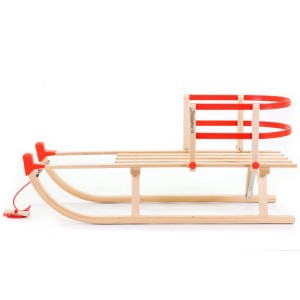 HolzFee Schlitten Holz Davos S 100 mit Kinder-Schlittenlehe