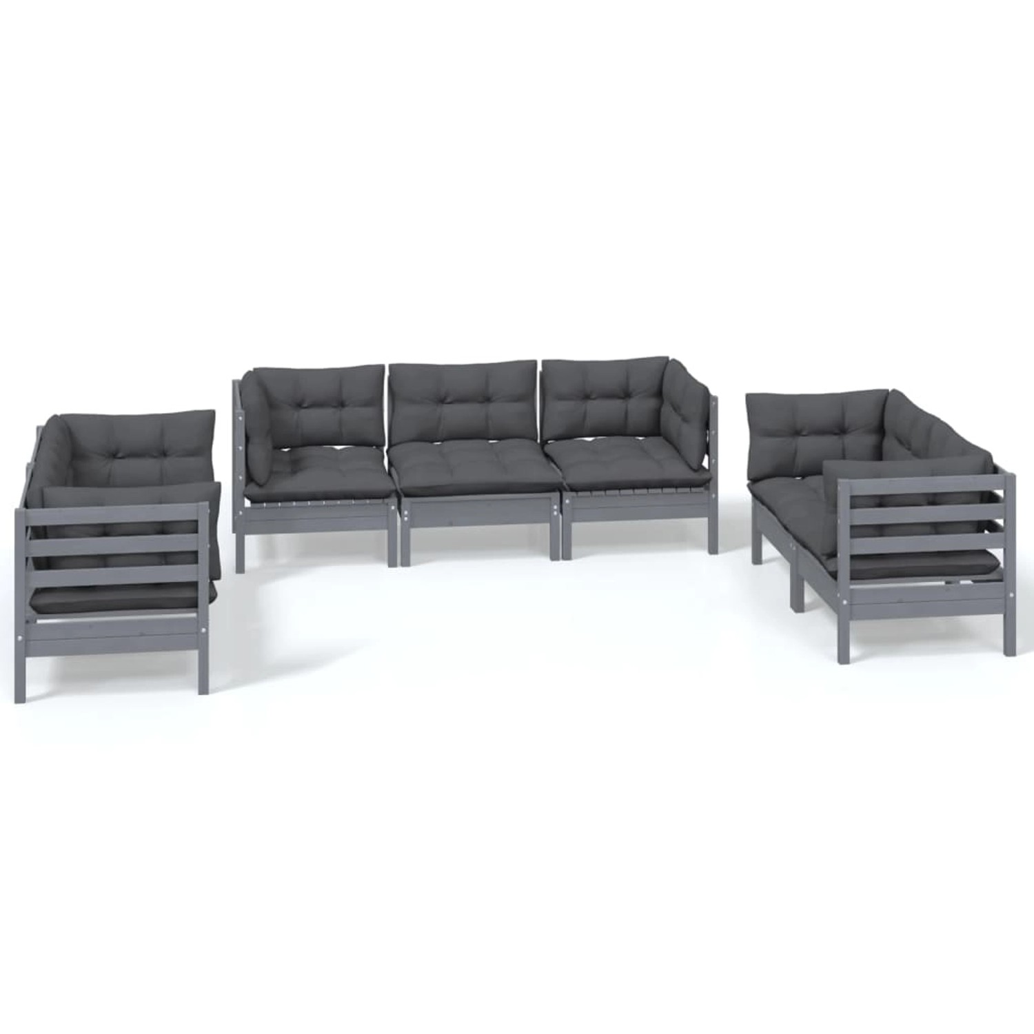 vidaXL 7-tlg Garten-Lounge-Set mit Kissen Kiefer Massivholz Modell 122