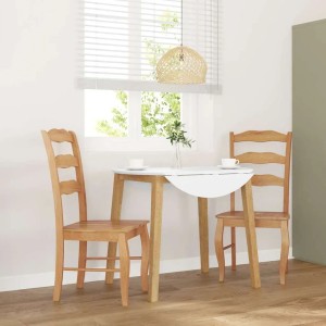 vidaXL Esszimmerstühle 2 Stk Natur Massivholz Gummibaum 4102494
