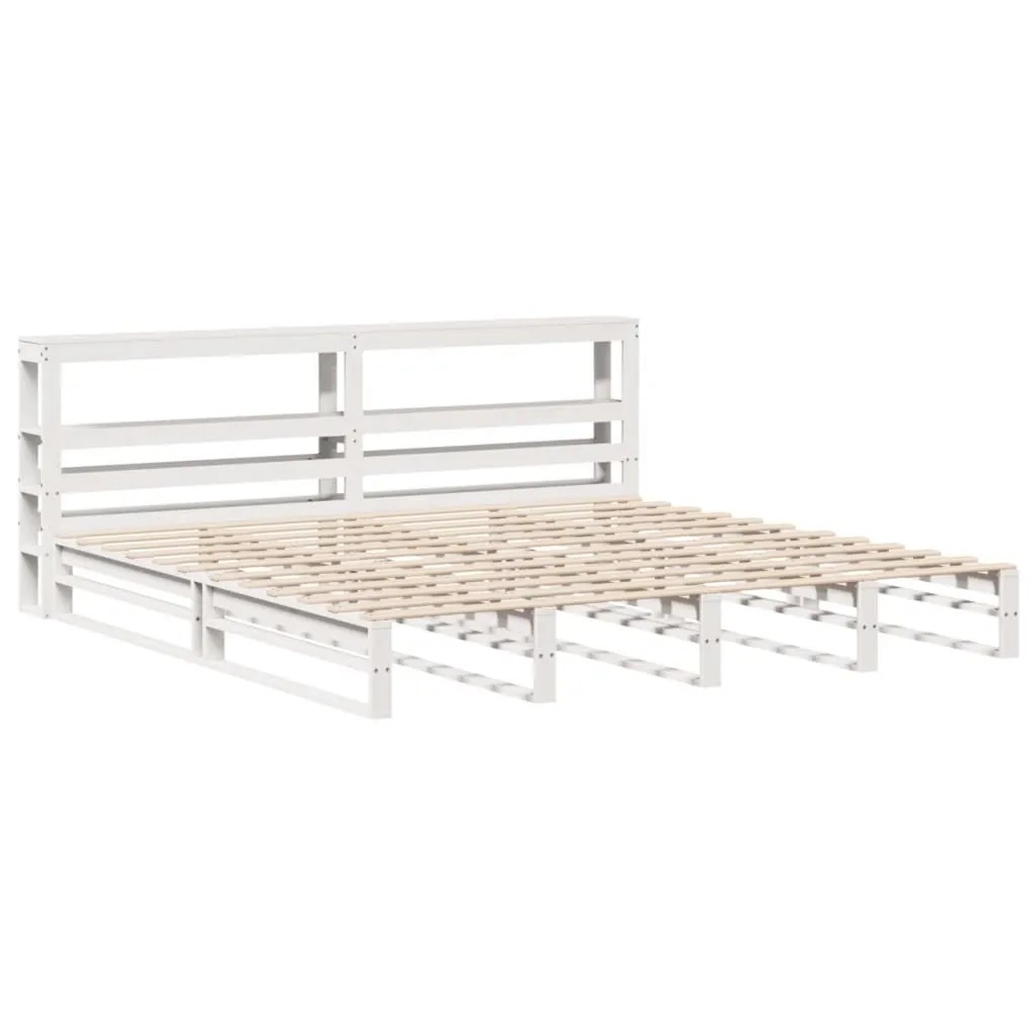 vidaXL Massivholzbett ohne Matratze Weiß 200x200 cm Kiefernholz 3306508 günstig online kaufen