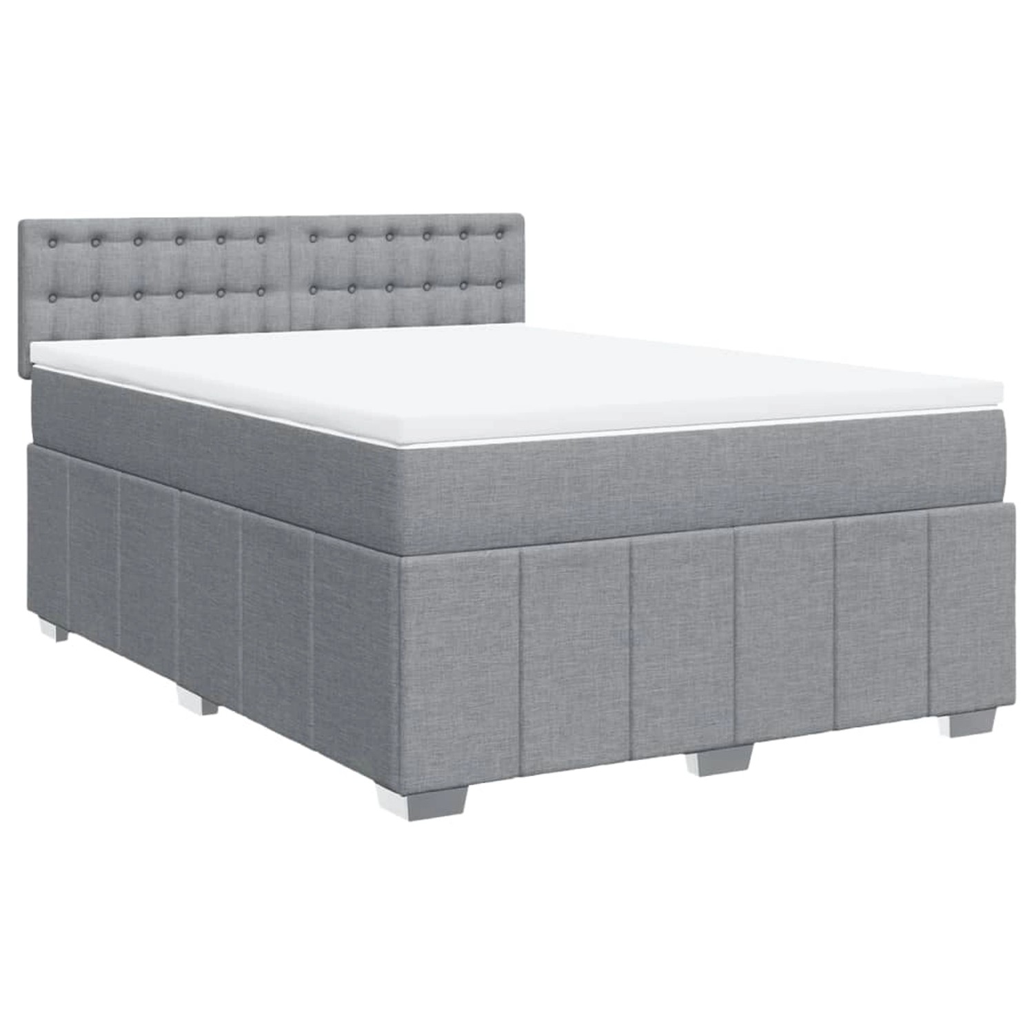 vidaXL Boxspringbett mit Matratze Hellgrau 160x200 cm Stoff 3287133 günstig online kaufen