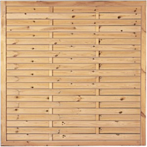 T & J Lamellenzaun, grün, 150x150cm, aus kesseldruckimprägniertem Holz für den Sichtschutz im Garten.