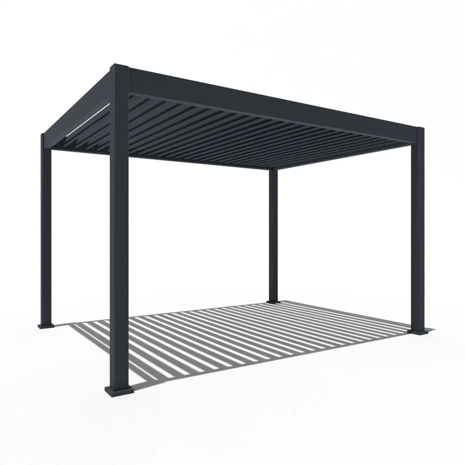 Weide E-Deluxe Elektrischer Pavillon Terrassenüberdachung Aluminium LED 3 X 4 M Anthrazit