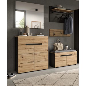 Inn.Furn Garderobe Set 5-teilig Eiche Grau 175 cm mit Soft-Close Cooper
