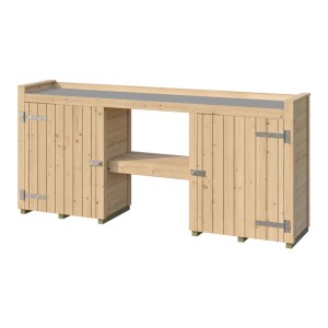 GH Killarney PT 235Nat Pflanztisch aus Holz mit Arbeitsfläche und abschließbaren Türen.