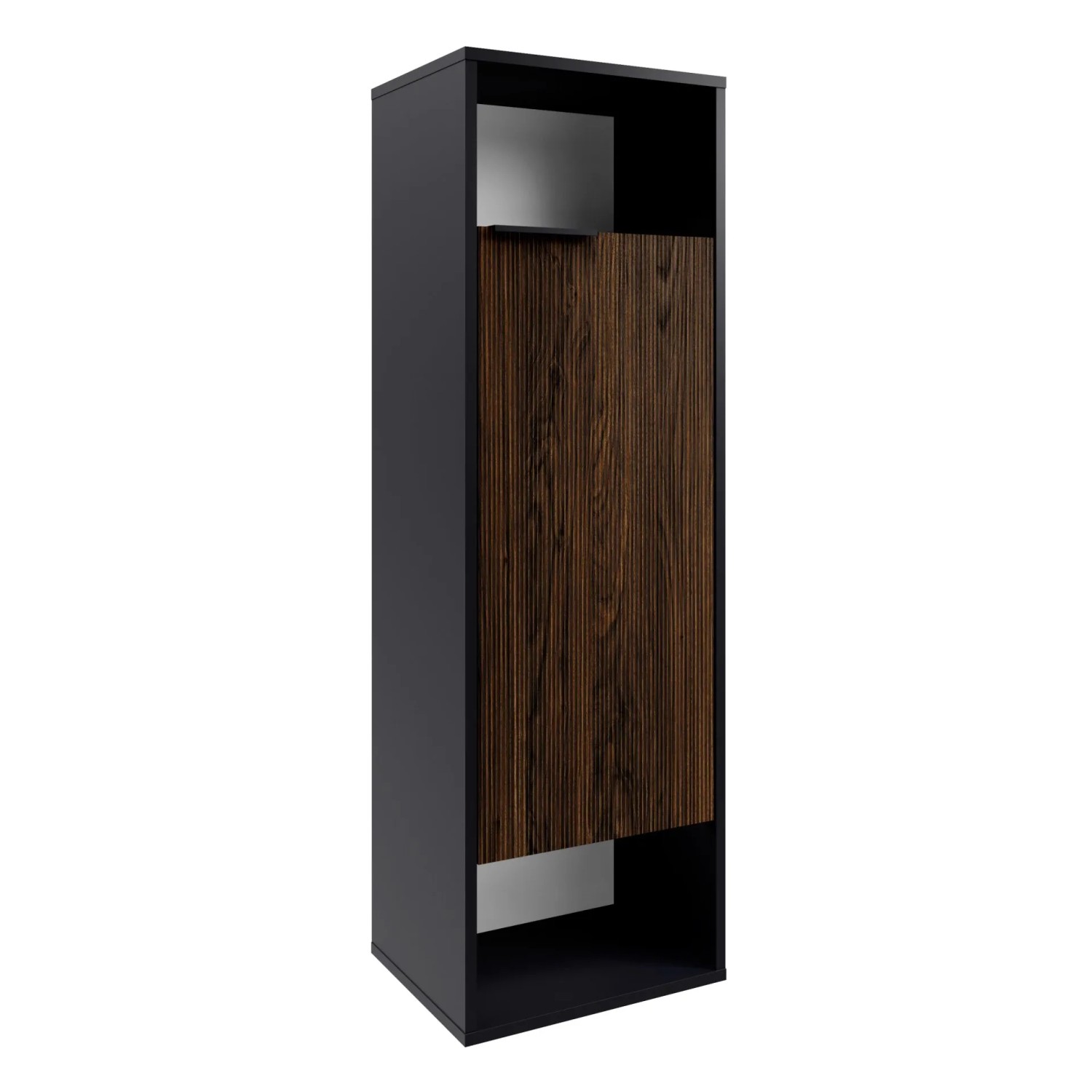 Fackelmann Hoch-Midischrank B.Paris, rechts, 40,2 cm, Schwarz Matt/Rigoletto Eiche Optik.