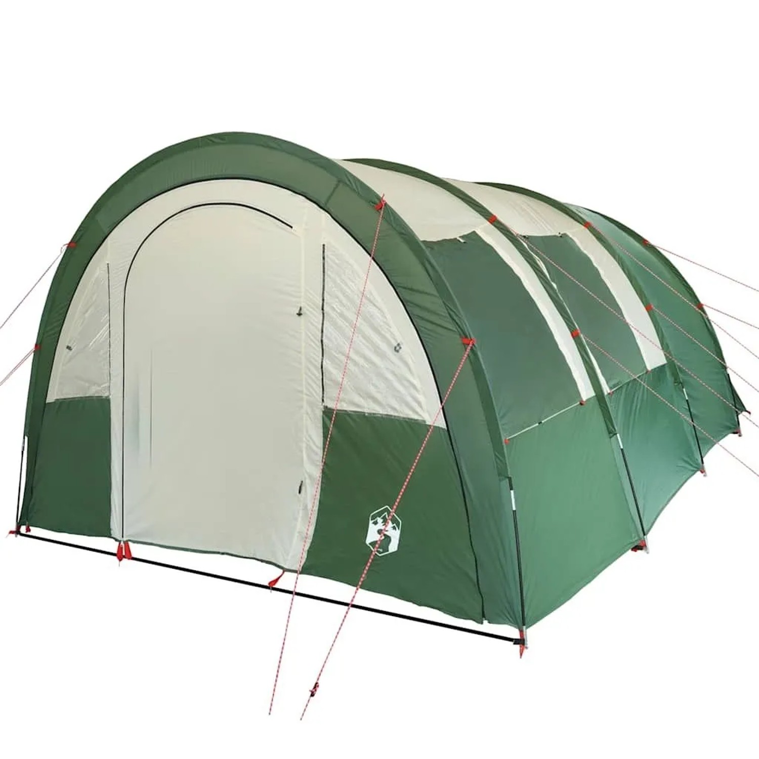 Grünes Tunnelzelt für 4 Personen von vidaXL, wasserdicht und ideal für Camping.