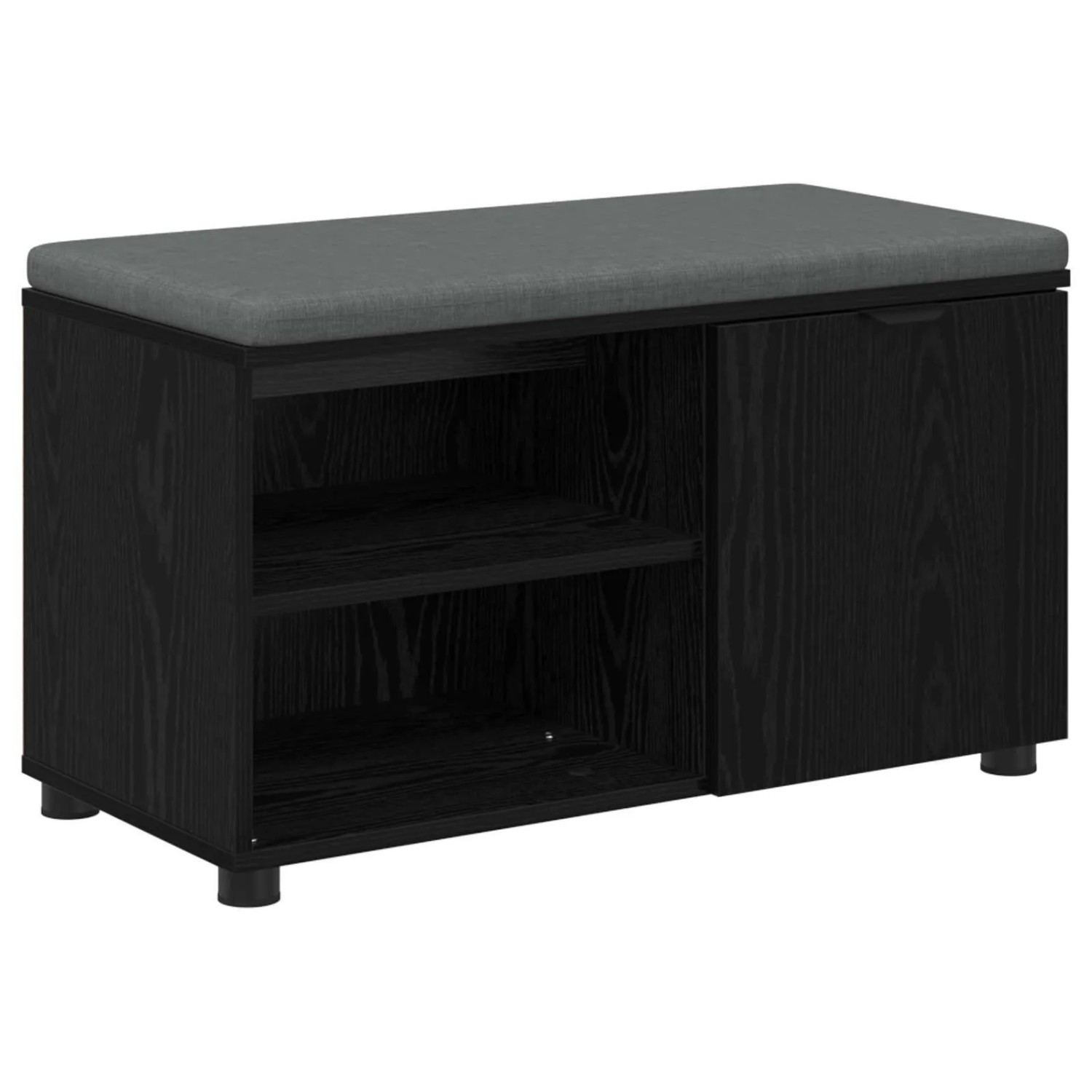 vidaXL Flurbank mit Kissen mit Regal Schwarze Eiche 80 x 38 x 46 cm 891505