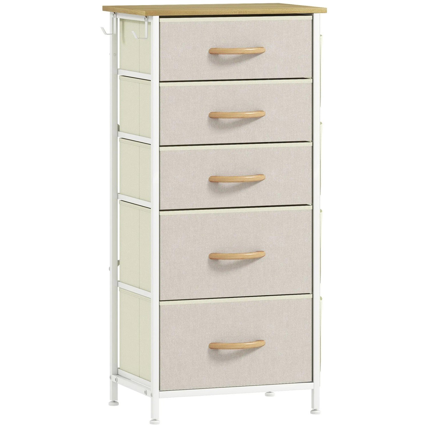 HOMCOM Kommode Vliesstoff Stahl 45L x 30B x 94,5H cm Beige