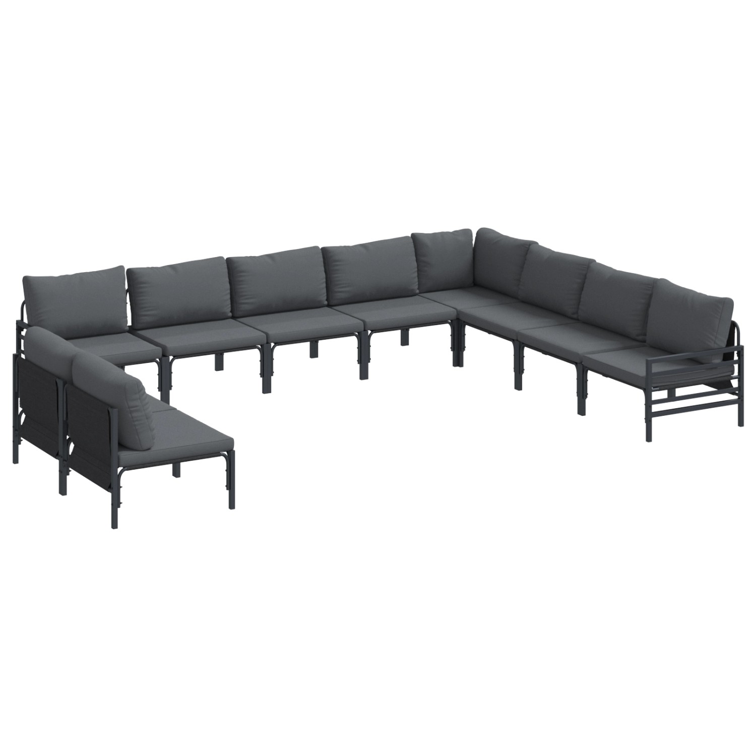 vidaXL Garten-Sofa-Set 10-Tlg Anthrazit Stahl 3378998 günstig online kaufen