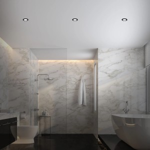 3er Set Briloner LED Einbaustrahler, dimmbar, RGB und CCT, schwarz, für Bad geeignet.