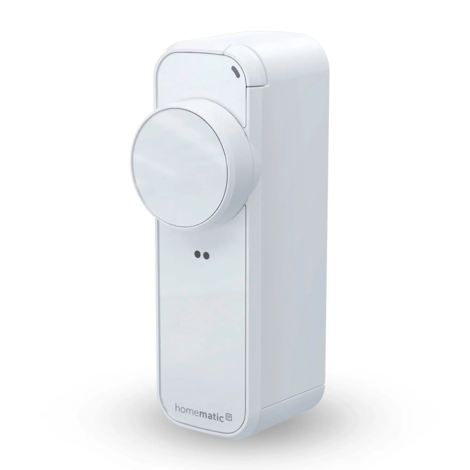Homematic IP Türschlossantrieb pro, weiße Hausautomation zur smarten Steuerung von Türschlössern.