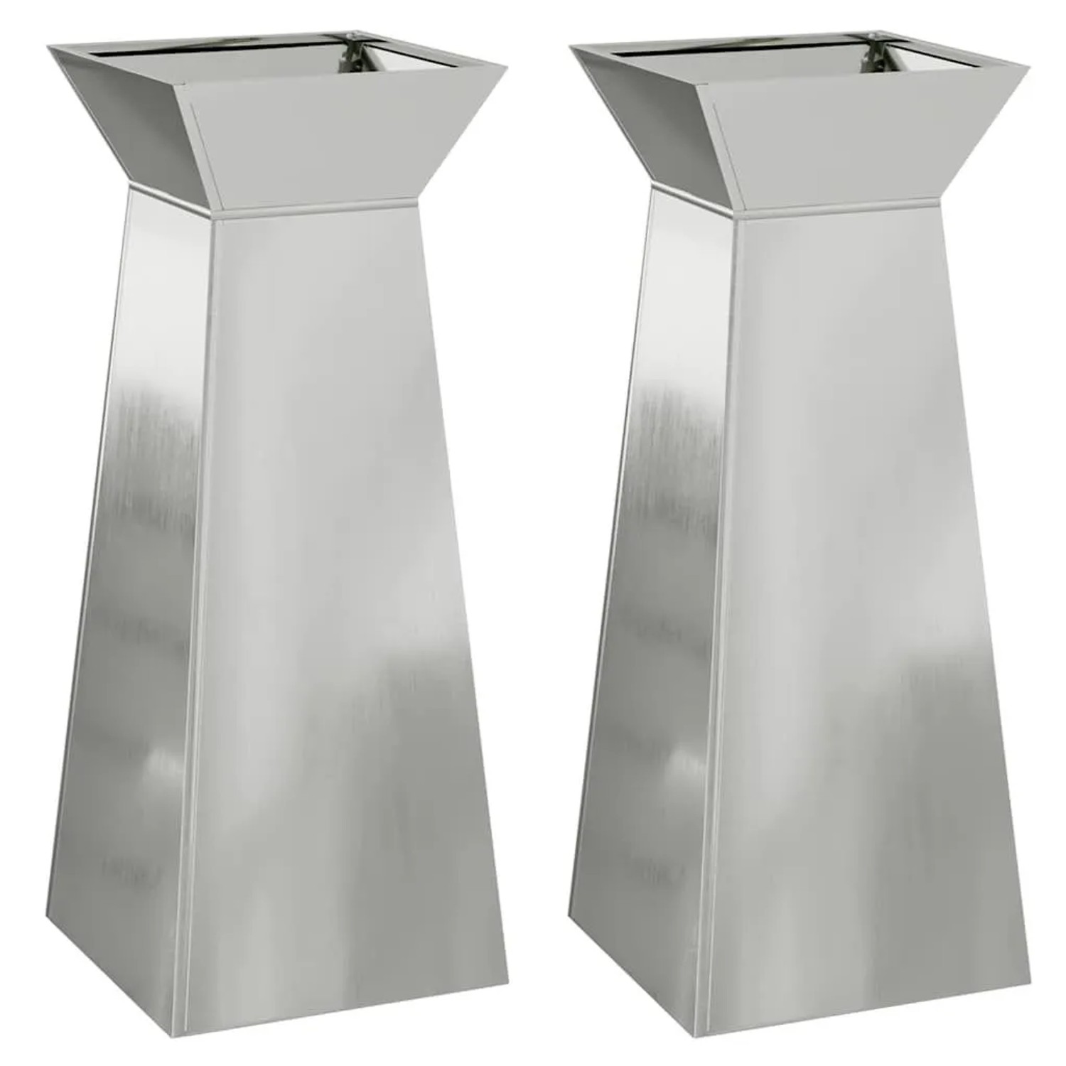 vidaXL Säulen Pflanzer 2 Stk Silber 40 x 40 x 100 cm 873863