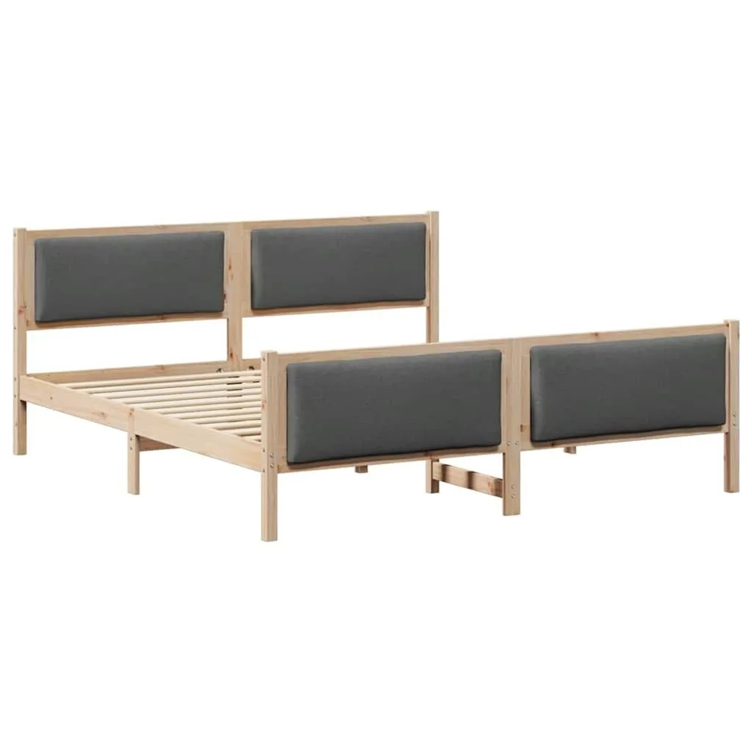 vidaXL Bettrahmen mit Kopfteil Dunkelgrau 180 x 200 cm Stoff 3394249