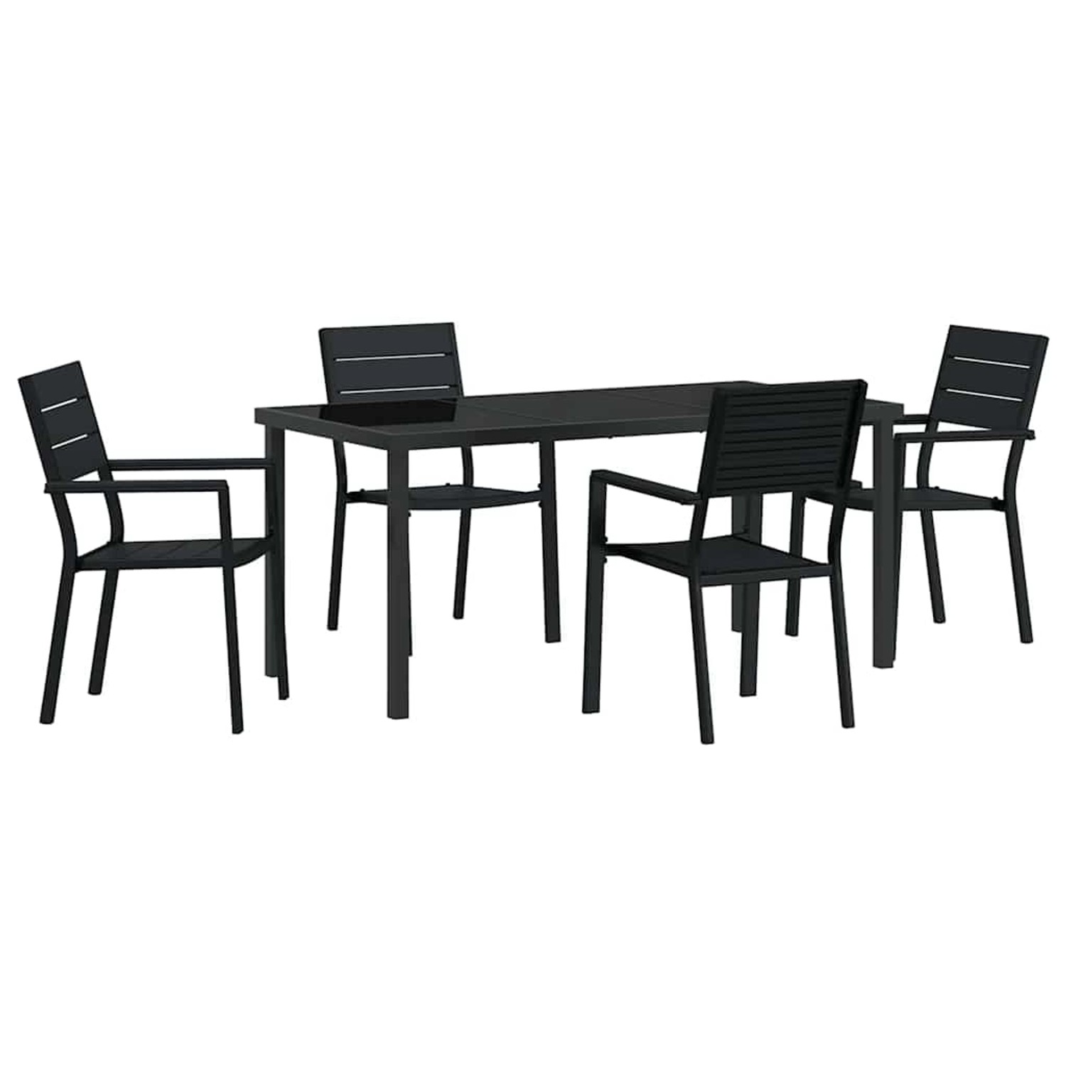 vidaXL Garten Essgruppe 5-Tlg Schwarz HDPE 3379145 günstig online kaufen