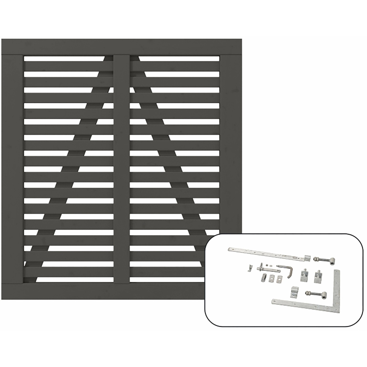 Einzeltor Harmoni Nadelholz Umbragrau 100 cm x 107 cm günstig online kaufen