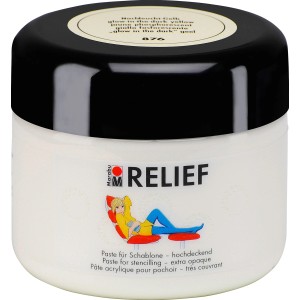 Marabu Relief Paste Nachtleucht-Gelb, hochdeckend, 225ml. Für plastische Wand- und Objektgestaltung.