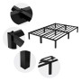Schwarzes ML-Design Metallbett 140x200 cm mit Stahlrahmen und Lattenrost.