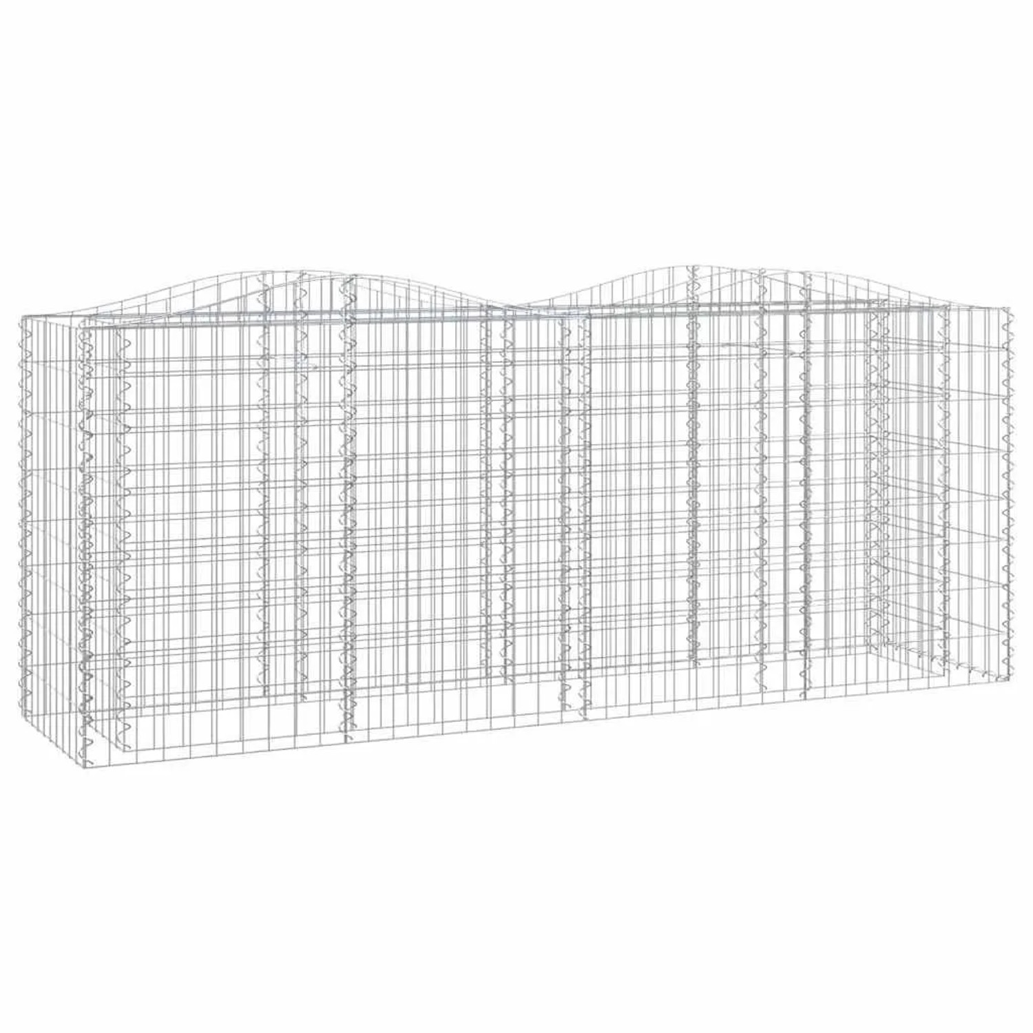 Furnicato Gabionen-hochbeet Mit Hochbogen 200x50x100 Cm Verzinktes Eisen
