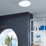 Weiße Eglo LED Deckenleuchte Fueva 5, 20,5 W, im Badezimmer montiert.