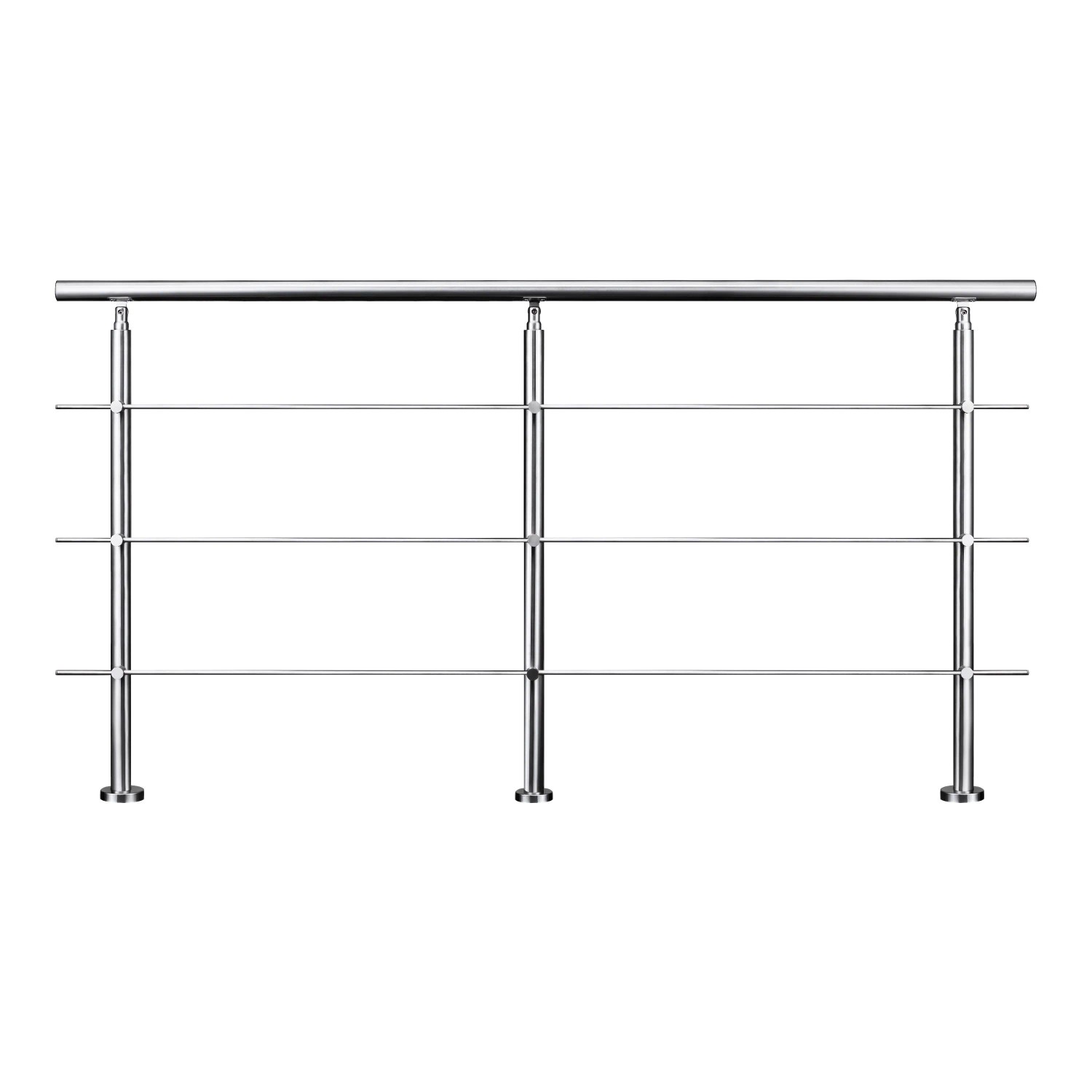 AICA Geländer Set Aus Edelstahl Erweiterbar Mit 3 Querstangen Länge 240 cm
