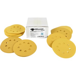 Brilliant Shine Schleifscheiben Set, 44 gelbe Schleifscheiben für Epoxidharz, Ø 12,5 cm.